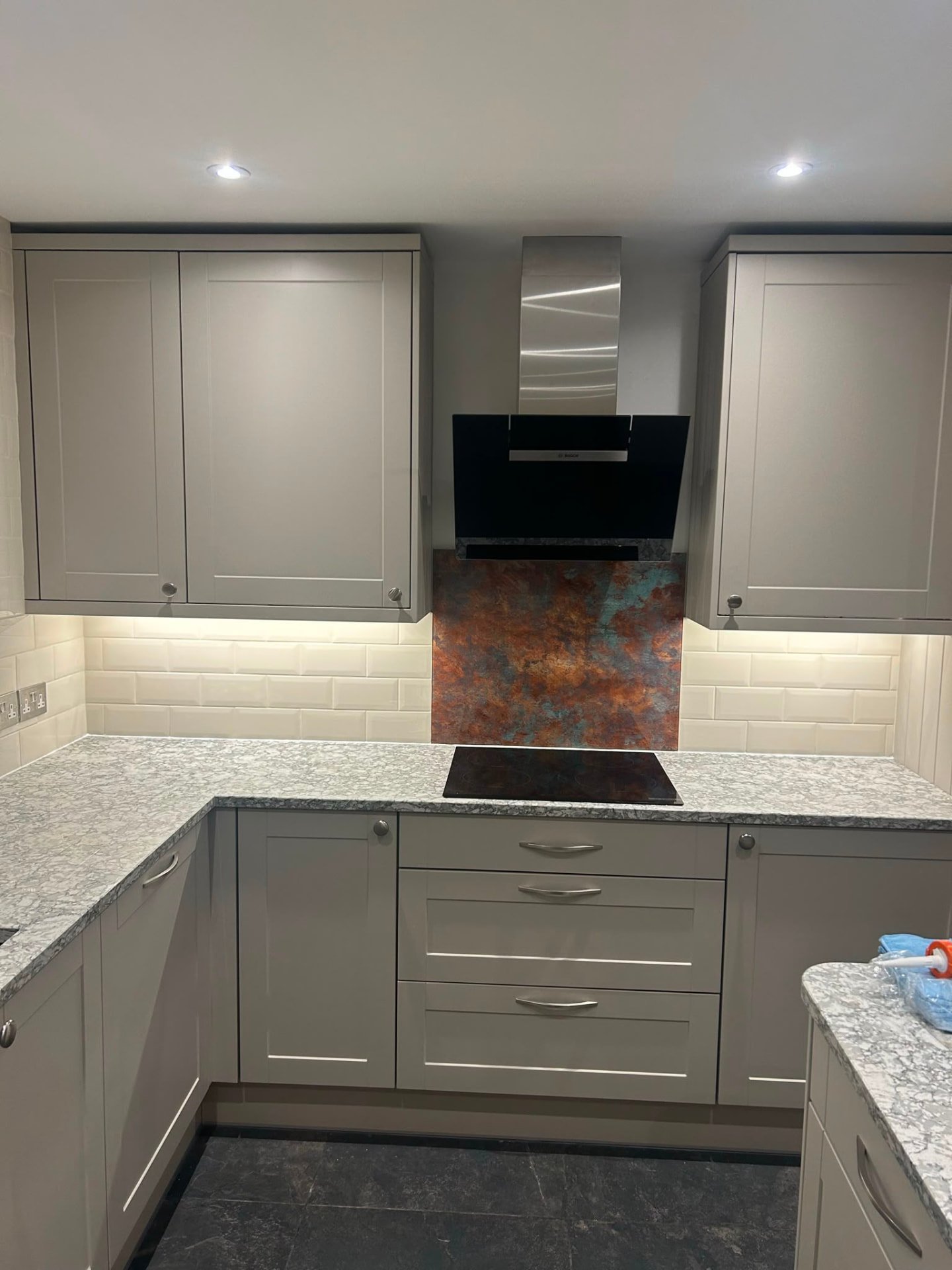 Completed kitchen with full coverage metro tiling at Windsor